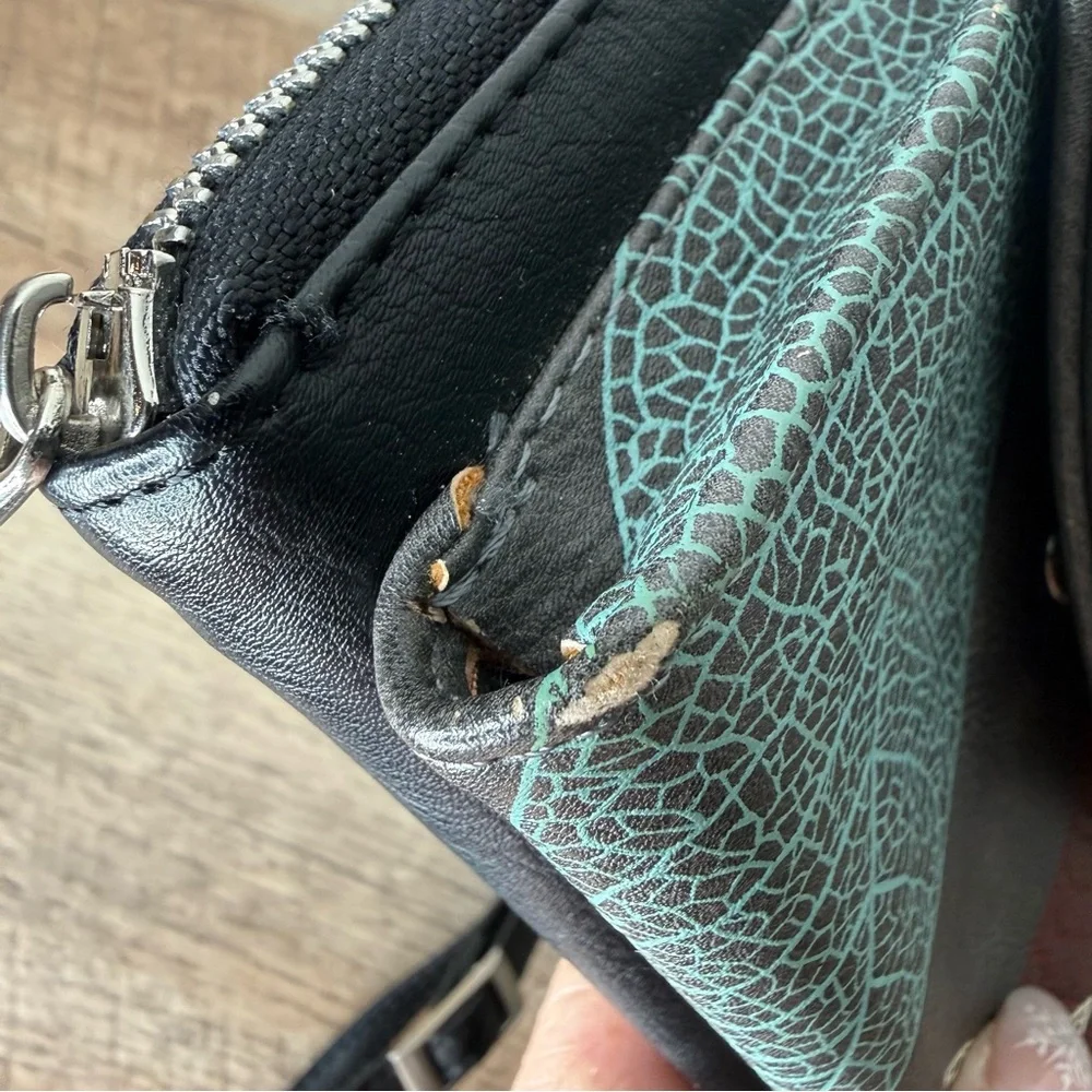 ESPE Vegan Leather Crossbody Convertible Clutch Bag Detachable Strap Leaf Wallet - Picture 12 of 14